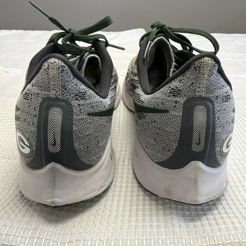 Green Bay Packers Shoes Mens 11 NFL‎ Football Nike Air Zoom Pegasus 36 Gray RARE